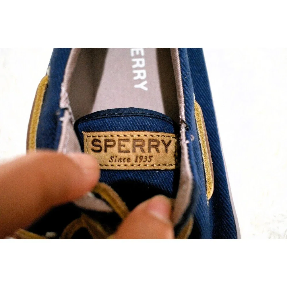 Sperry Bahama II Canvas Nautical Unisex Boat Shoe STS25537 - Men's 7.5 M